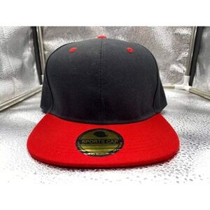 Gelante Snapback Hat Mens One Size Black Red Two Tone Flat Brim‎ Baseball Cap